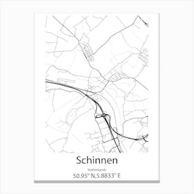 Schinnen,Netherlands Minimalist Map Canvas Print