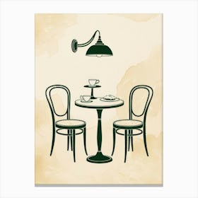 Vintage Cafe Table And Chairs Canvas Print