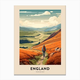 Pennine Way England 2 Vintage Hiking Travel Poster Canvas Print