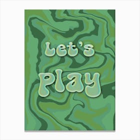 Groovy let’s play with rippled background green Stampe su tela