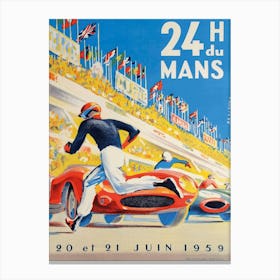 1959 24 Hours of Le Mans Race Poster Canvas Print