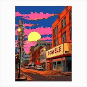 Spokane Washington Pixel Art 1 Canvas Print