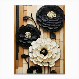 Black And White Flower Wall Art Canvas Print