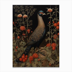 Dark And Moody Botanical Pheasant 7 Canvas Print