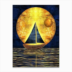 Sailboat In The Moonlight Canvas Print