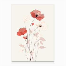 Scarlet Serenity: Poppy Flower Wall Art Print Canvas Print