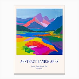 Colourful Abstract Nahuel Huapi National Park Argentina 1 Poster Blue Canvas Print