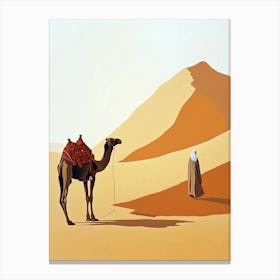 Camels In The Desert Canvas Print