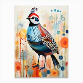 Bird Painting Collage Partridge 3 Canvas Print