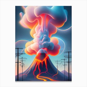 Erupting Volcano Canvas Print