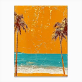 Palm Trees At The Beach Canvas Print