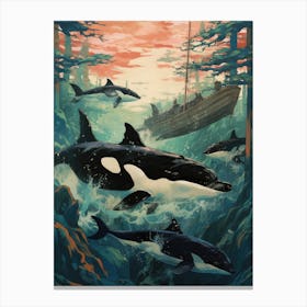 Orca Whales 3 Canvas Print