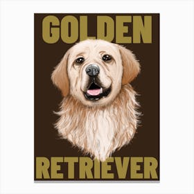 Golden Retriever - Illustrated Design Maker For Dog Enthusiasts dog, puppy, cute, dogs, puppies 1 Canvas Print
