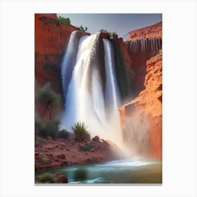 Ouzoud Falls, Morocco Realistic Photograph (2) Canvas Print