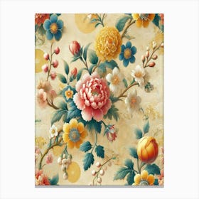 Chinese Floral Wallpaper 2 Canvas Print