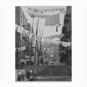 Untitled Photo, Possibly Related To An Avenue Of Clothes Washings Between 138th And 139th Street Apartments, Just Canvas Print
