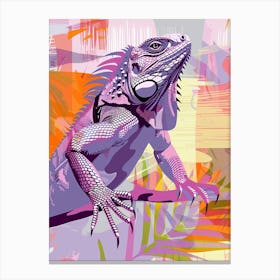 Lesser Antillean Iguana Abstract Modern Illustration 3 Canvas Print