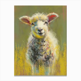 Lamb In The Grass Canvas Print