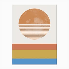Retro Sunset In The Sky Canvas Print