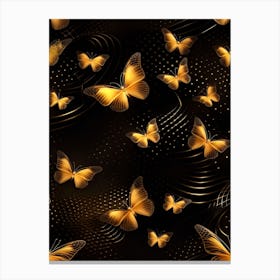 Golden Butterflies Wallpaper Canvas Print