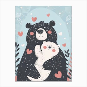 Black Bear And Cub Canvas Print