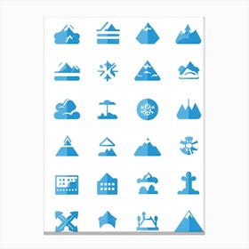 Aesthetic Vector Icons Categorized Into Severally Distinct Weather And Travel Symbols Dominating T (1) Canvas Print