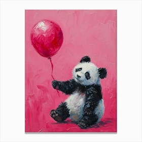 Cute Panda 2 With Balloon Canvas Print