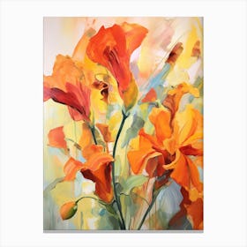 Fall Flower Painting Gloriosa Lily 3 Canvas Print