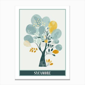 Sycamore Tree Flat Illustration 4 Poster Canvas Print