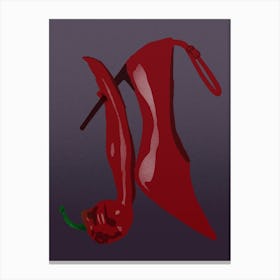 Red Shoes And Chili Peppers Canvas Print