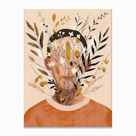 Illustration Of A Man'S Head Canvas Print