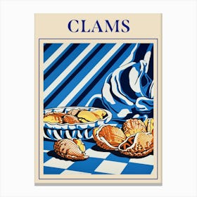Clams Seafood Poster Canvas Print