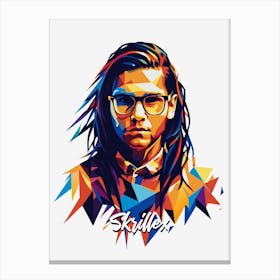 Skrillex 03 Portrait Music Icon WPAP Pop Art Style Canvas Print