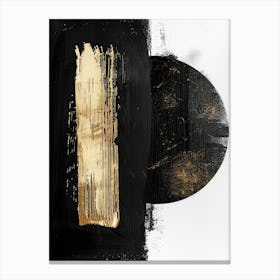 Abstract Black And Gold Painting 100 Canvas Print