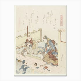 A Comparison Of Genroku Poems And Shells, Katsushika Hokusai 18 Canvas Print