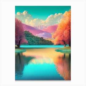 Autumn Trees In A Lake Canvas Print