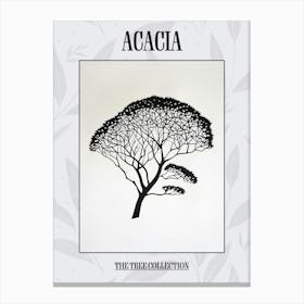 Acacia Tree Simple Geometric Nature Stencil 1 Poster Canvas Print