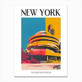 The Guggenheim Museum New York Colourful Silkscreen Illustration 3 Poster Canvas Print