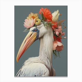 Bird With A Flower Crown Pelican 1 Canvas Print