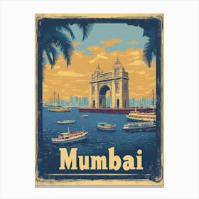 Aihrgdesign A Vintage Travel Poster Of Mumbai 2 Canvas Print