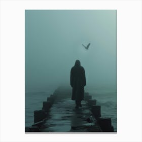 Man On A Pier Canvas Print