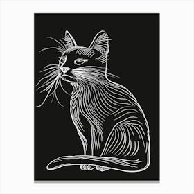 Manx Cat Minimalist Illustration 3 Canvas Print