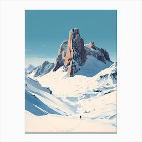 Cortina D Ampezzo   Italy, Ski Resort Illustration 2 Simple Style Canvas Print