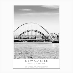 New Castle United Kingdom Black And White Canvas Print