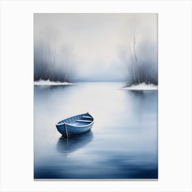 Abstract Blue Boat Canvas Print