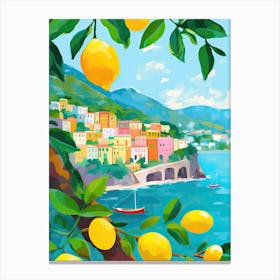 Amalfi Lemons Travel Painting Italy Canvas Print