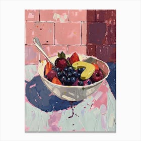 Pink Breakfast Food Acai Bowl 4 Canvas Print