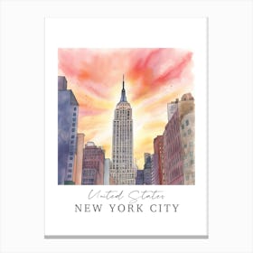 United States, New York City Storybook 3 Travel Poster Watercolour Canvas Print