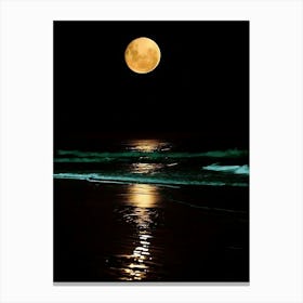 Full Moon Over The Ocean 18 Canvas Print