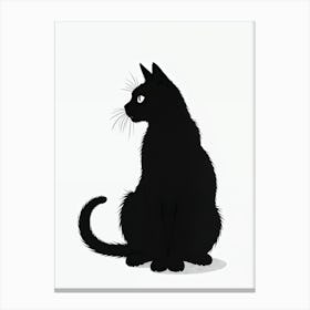 Shadows Of Elegance. Black Cat 3 Canvas Print